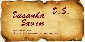 Dušanka Savin vizit kartica